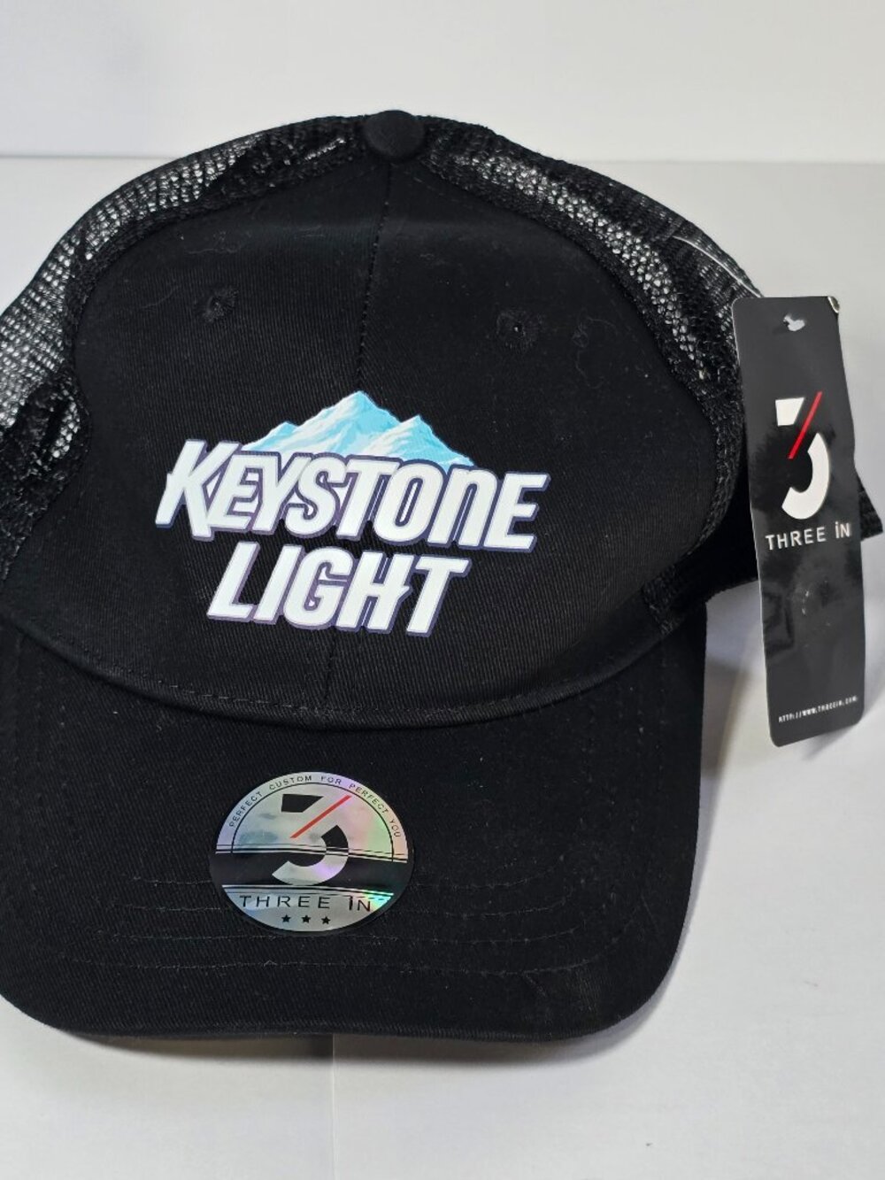 Keystone Light Adjustable Hat Black Three In Brand Snapback Beer Logo Cap